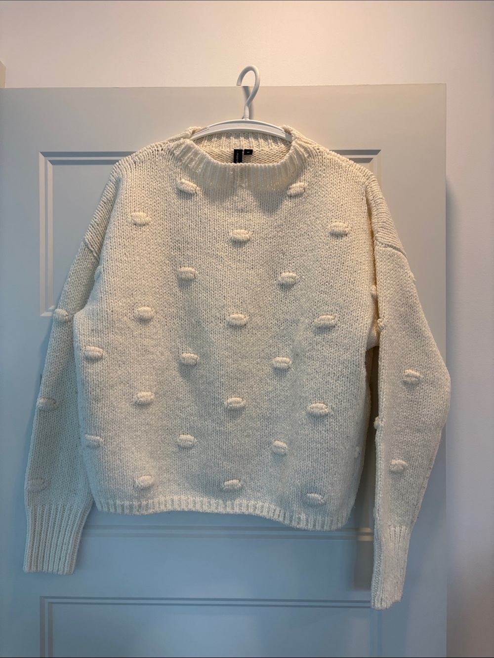moon & madison Cream Bobble Crewneck Sweater